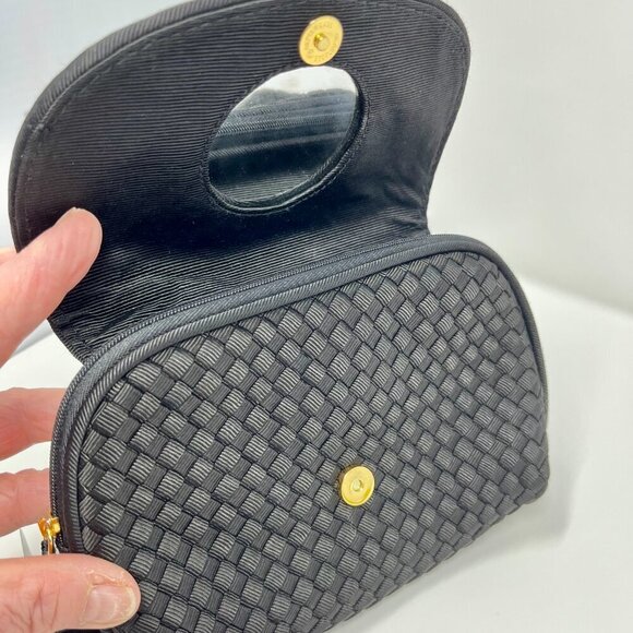 Sharif  Americana by Sharif  Elegant Black Woven Clutch with Tassel Pull - Picture 2 of 9